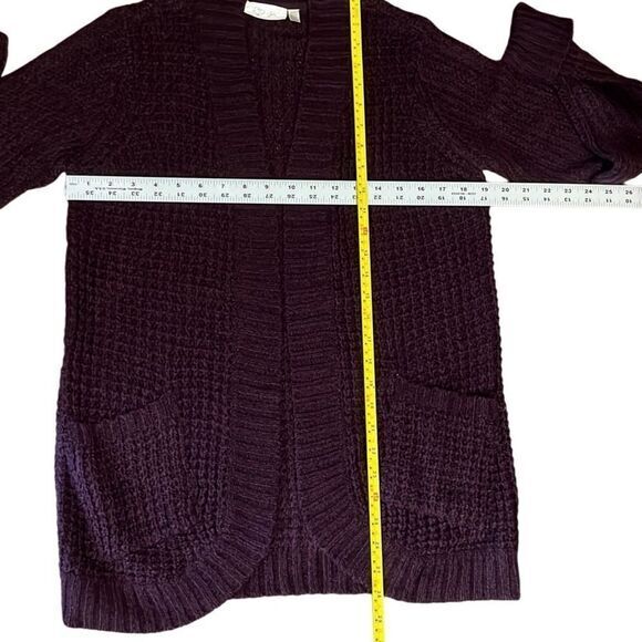 RD style women's cardigan sweater Size XS plum open front longline pockets NEW - Picture 7 of 8